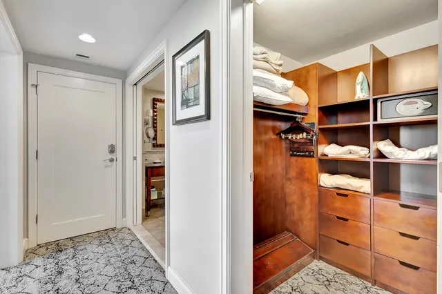 a view of a balcony with an outdoor space