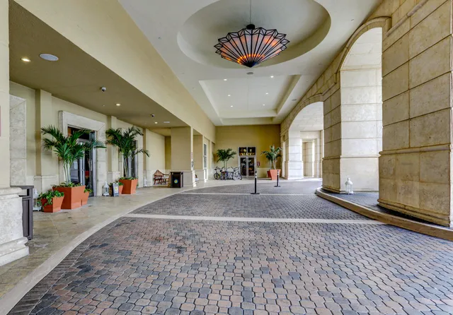 a view of a garden with a lake view