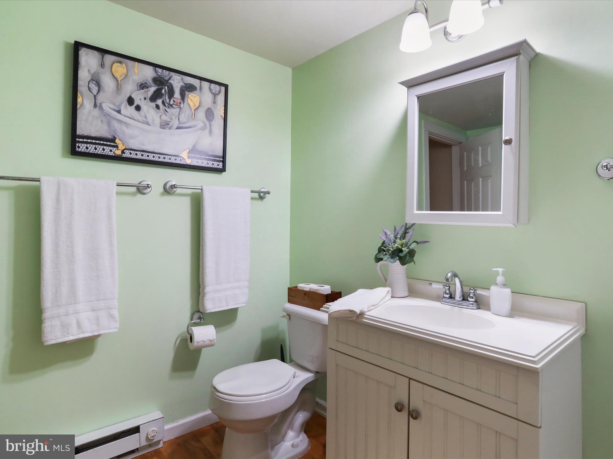 1485 Compton Hollow Road Rileyville, VA 22650 - Photo 37 of 55 a bathroom with a toilet sink and mirror