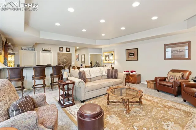 a view of a dining area with furniture