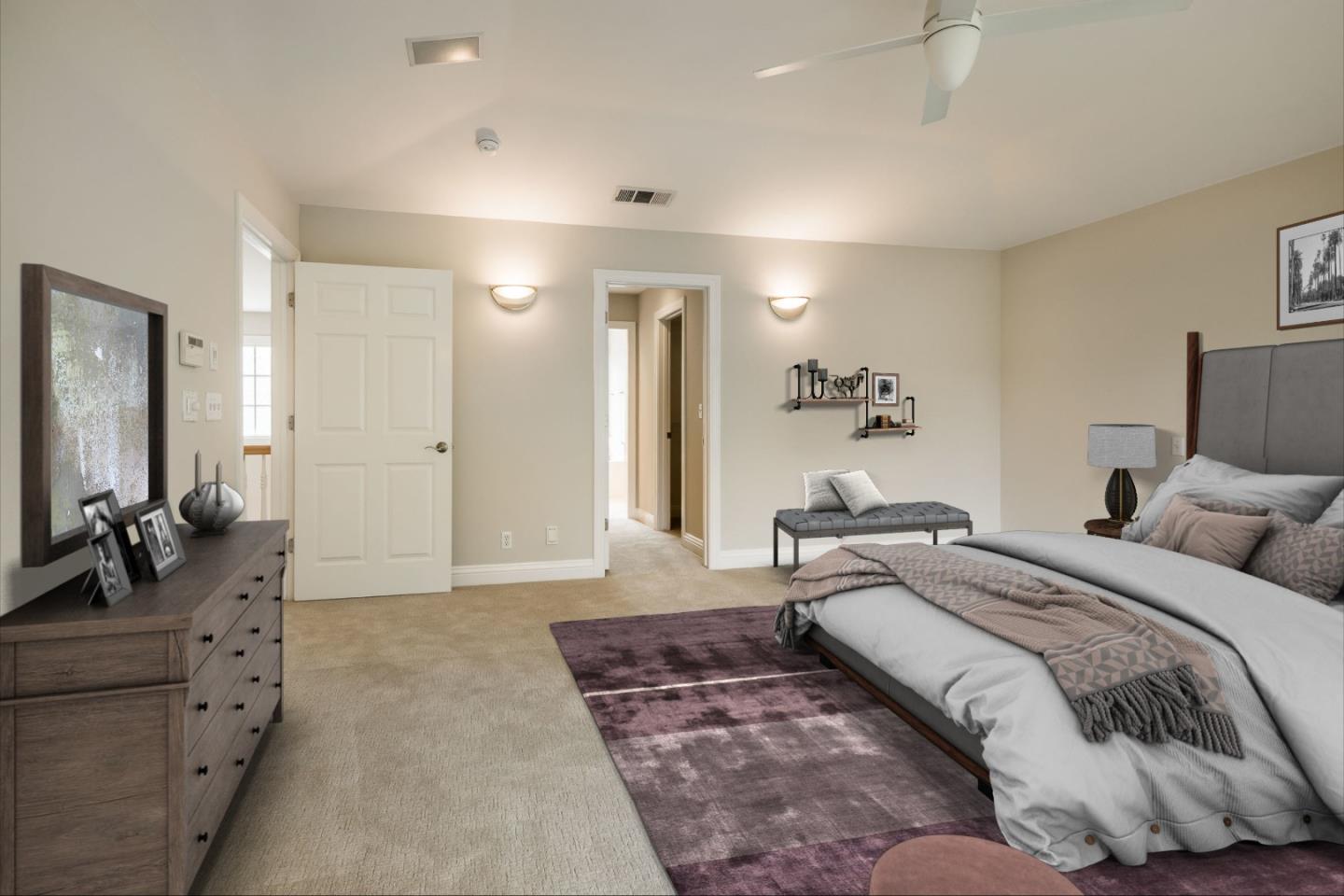 290 Gloria Circle Menlo Park, CA 94025 - Photo 30 of 41 a bedroom with a large bed and furniture