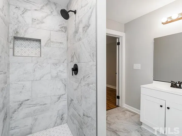 a bathroom with a shower