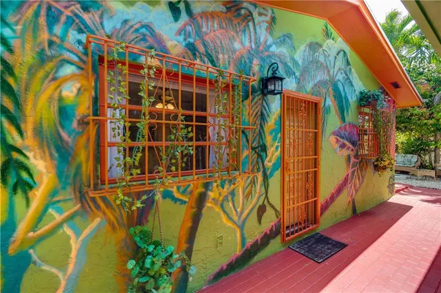 a view of an outdoor space and seating area