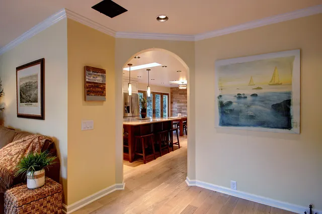 a view of entryway with wooden floor