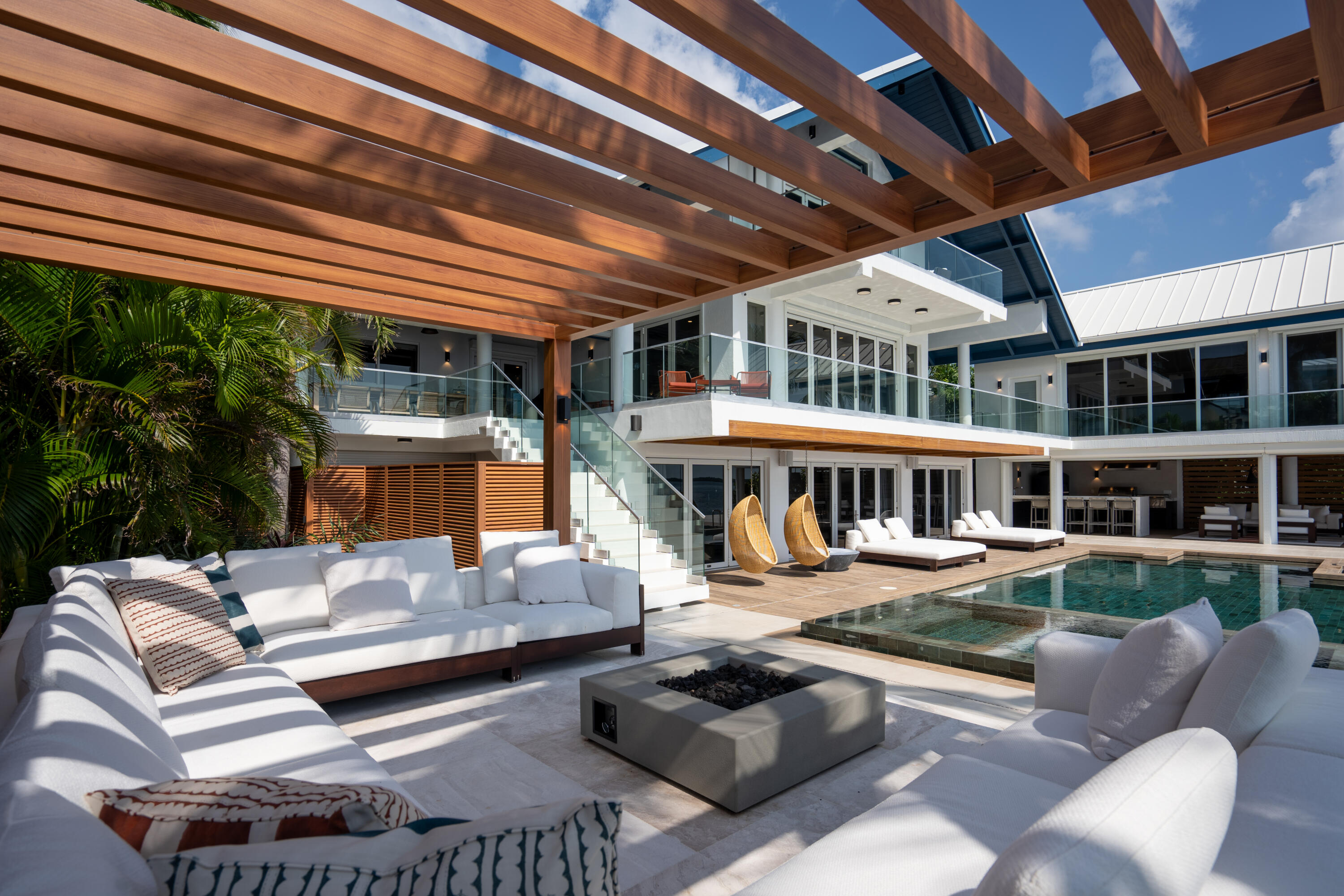 555 Ocean Cay Key Largo, FL 33037 - Photo 38 of 46 a outdoor living space with furniture and a fireplace