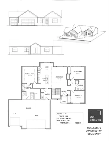 $409,900 | 884 Red Hawk Drive, Milton, WI 53563