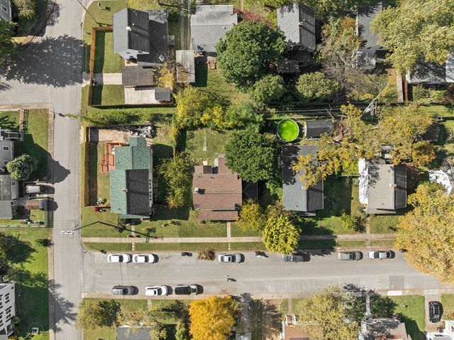 an aerial view of a residential apartment building