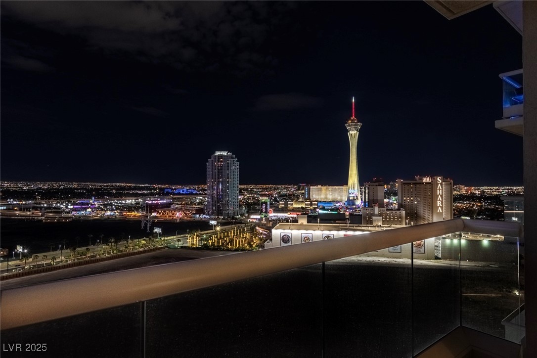 2747 Paradise Road, Unit 2206 Las Vegas, NV 89109 - Photo 15 of 15 Balcony at twilight featuring a view of city lights