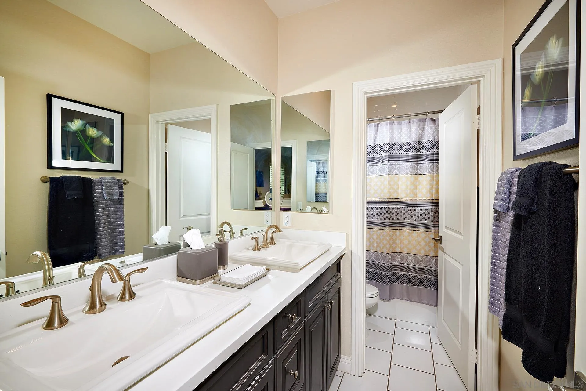 1179 Tesoro Place Vista, CA 92081 - Photo 20 of 49 a bathroom with a sink double vanity and a mirror