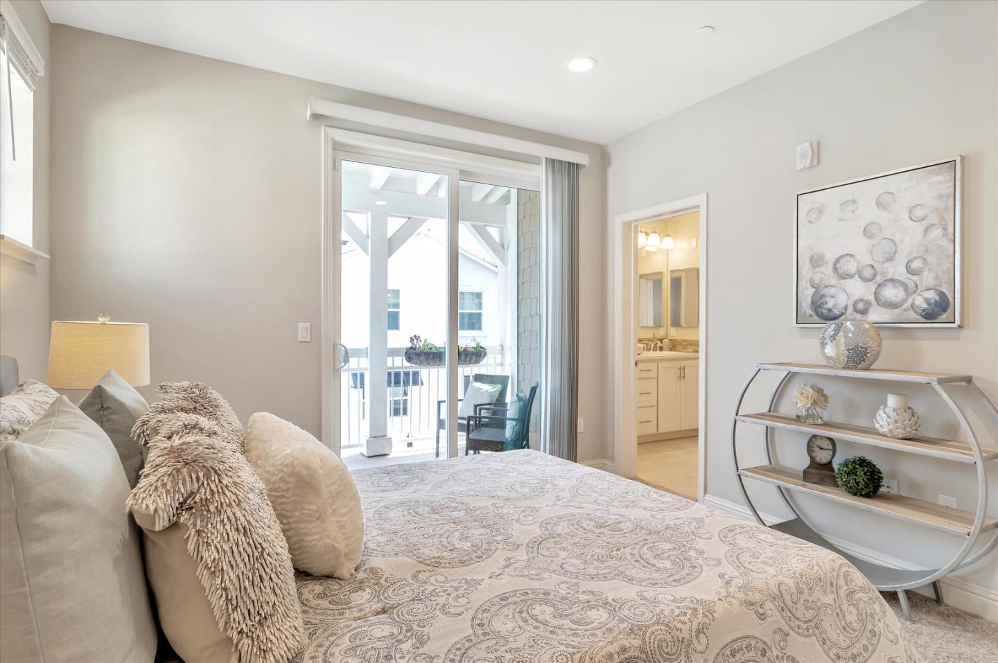 305 Wild Rose Way Milpitas, CA 95035 - Photo 12 of 41 a bedroom with a bed a mirror and a large window with the outer view