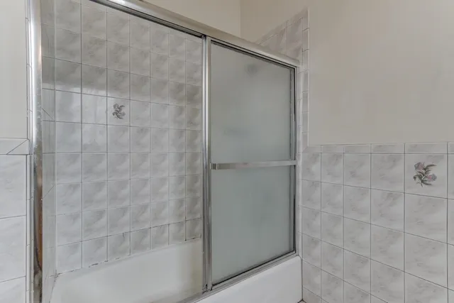 a bathroom with a shower