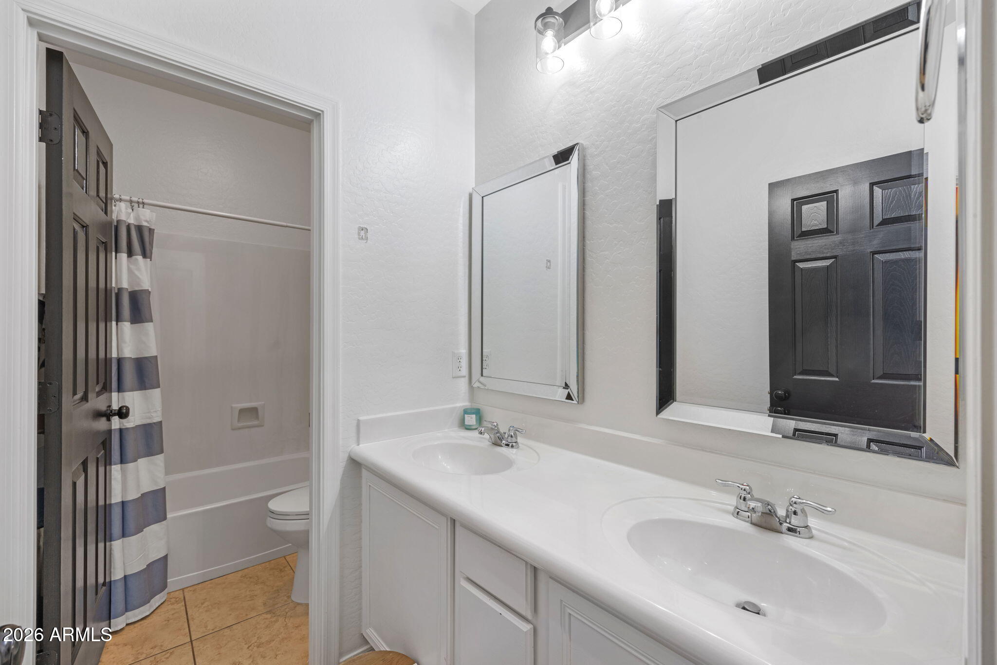 3458 East Robin Lane Gilbert, AZ 85296 - Photo 26 of 32 a bathroom with a shower sink and mirror