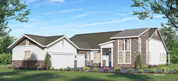 front view of a house with a yard