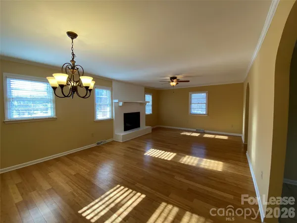 a view of livingroom with kitchen