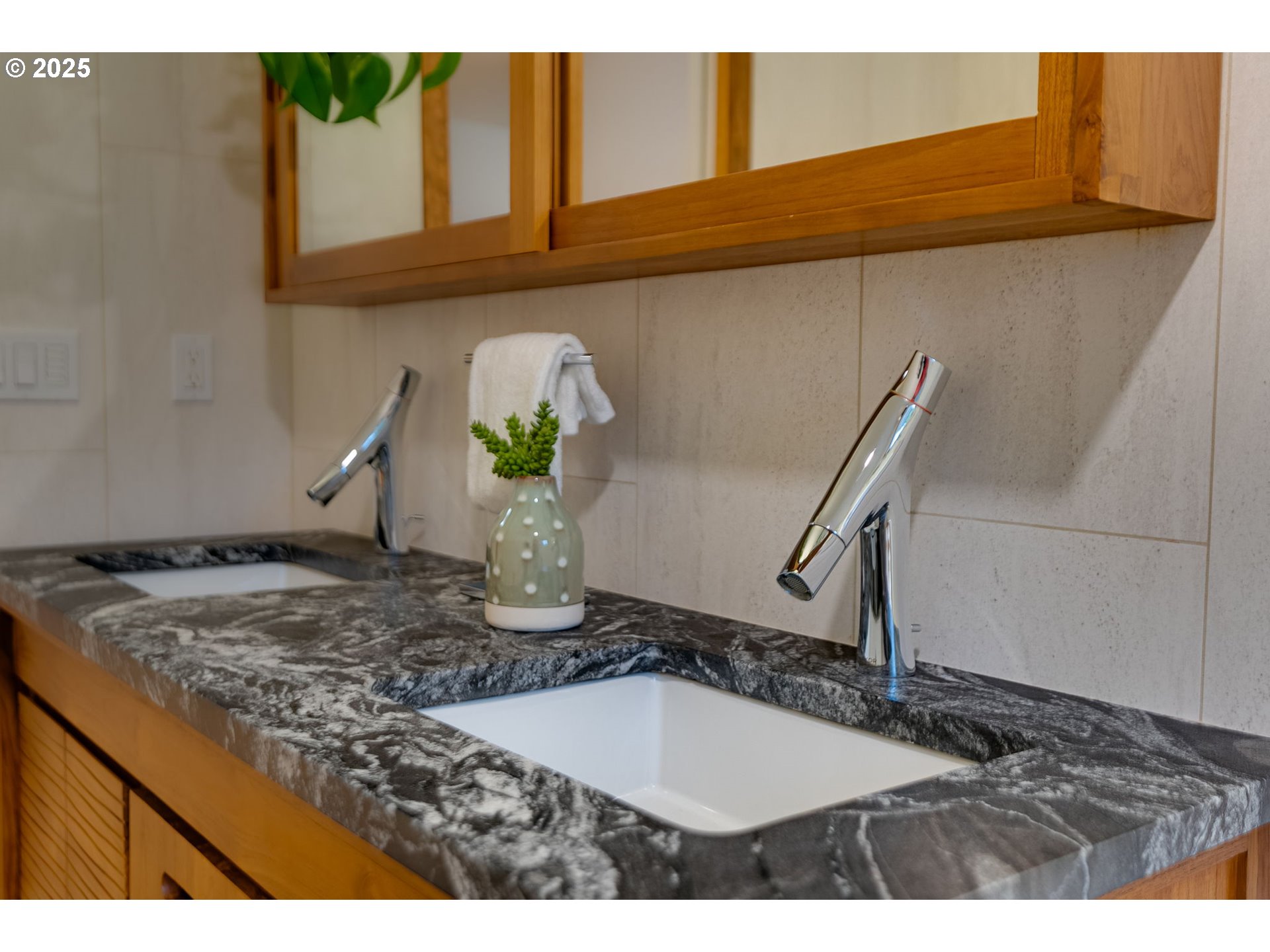 2733 Northeast 92nd Avenue Portland, OR 97220 - Photo 26 of 48 a bathroom with a granite countertop sink and a mirror