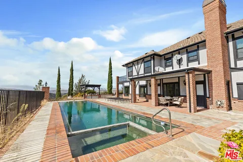 a view of an outdoor space and mountains