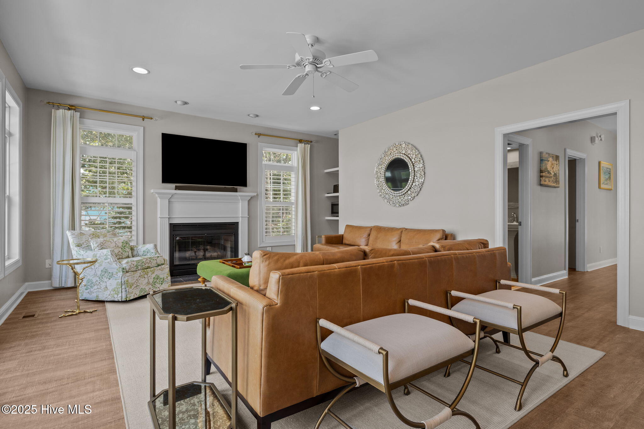 9920 Bluff Road Emerald Isle, NC 28594 - Photo 37 of 63 Living room w/ gas log Fireplace