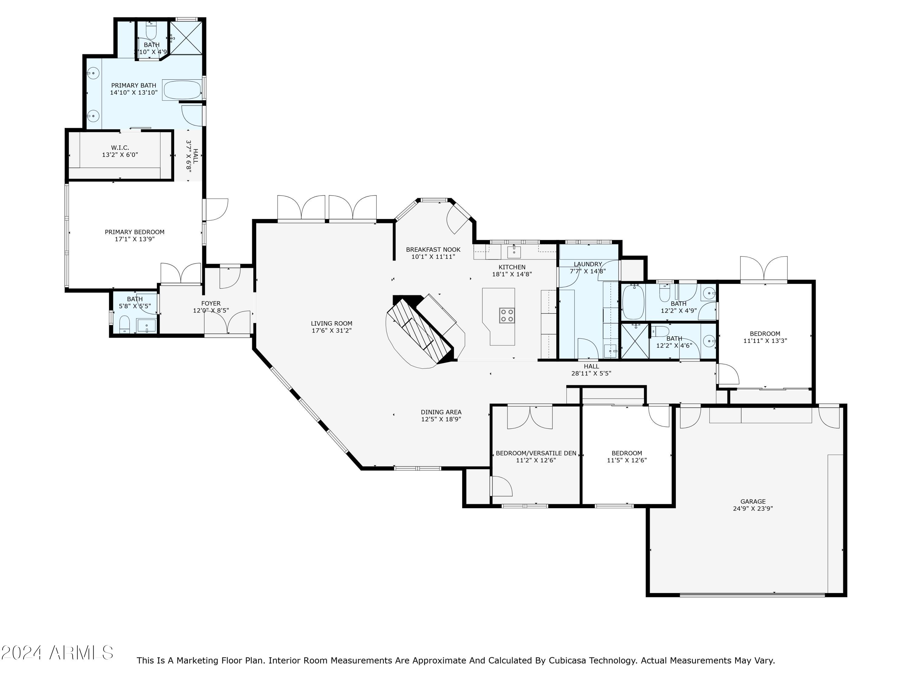 12800 East Doubletree Ranch Road Scottsdale, AZ 85259 - Photo 54 of 55 Floor Plan w/ Dimensions