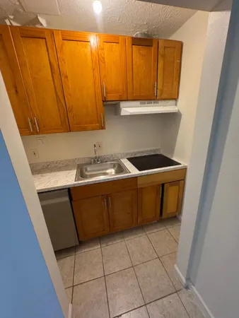 a room with washing machine