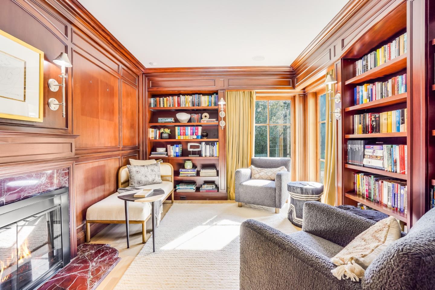 540 Moore Road Woodside, CA 94062 - Photo 29 of 85 a living room with furniture and a large window