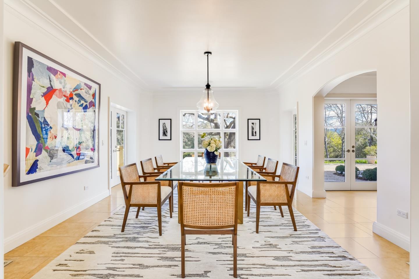 540 Moore Road Woodside, CA 94062 - Photo 39 of 85 a view of a dining room with furniture window and wooden floor