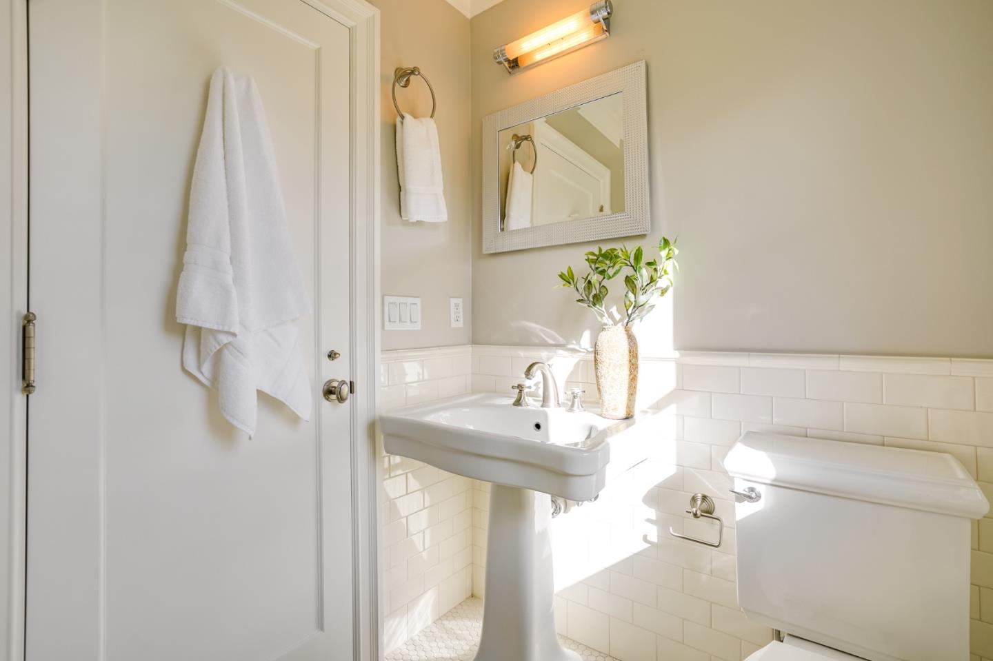 540 Moore Road Woodside, CA 94062 - Photo 46 of 85 a bathroom with a sink a toilet and shower