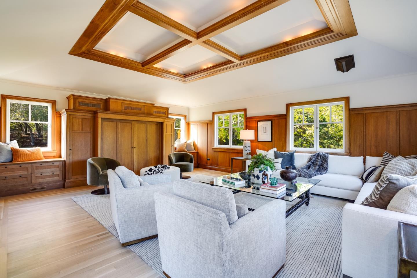 540 Moore Road Woodside, CA 94062 - Photo 68 of 85 a living room with furniture and a large window