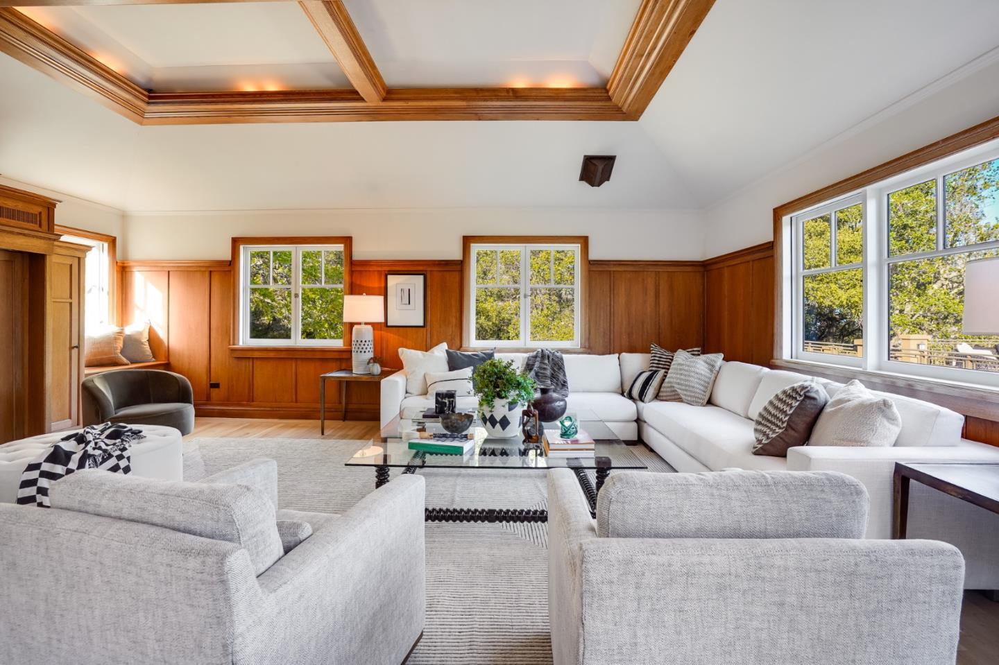 540 Moore Road Woodside, CA 94062 - Photo 70 of 85 a living room with furniture and a large window