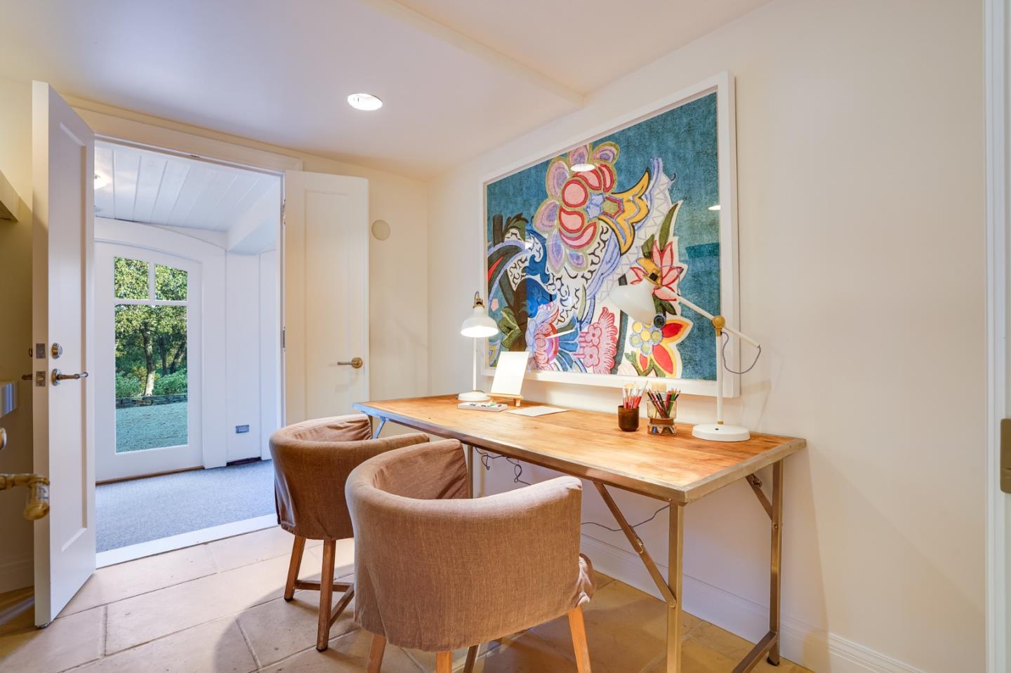 540 Moore Road Woodside, CA 94062 - Photo 71 of 85 a view of a dining room with furniture and window