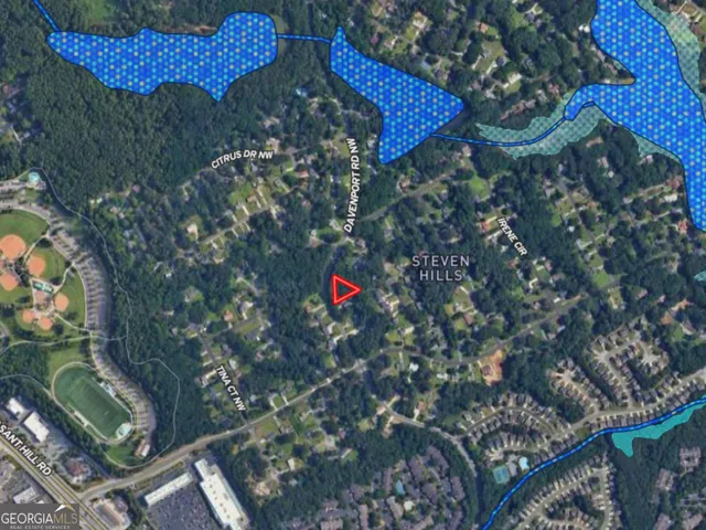 an aerial view of a building