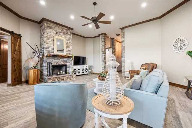 a view of wooden door