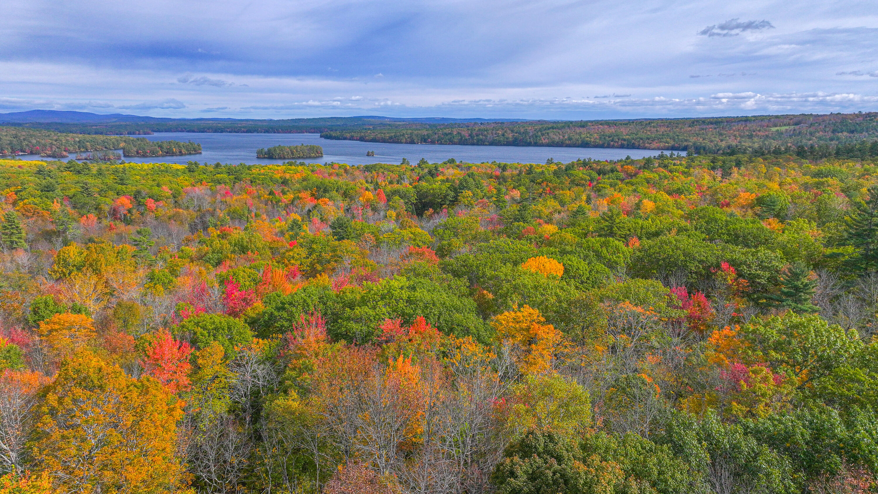 63 George Hannon Road Casco, ME 04015 - Photo 45 of 87 Aerial view Thompson Lake