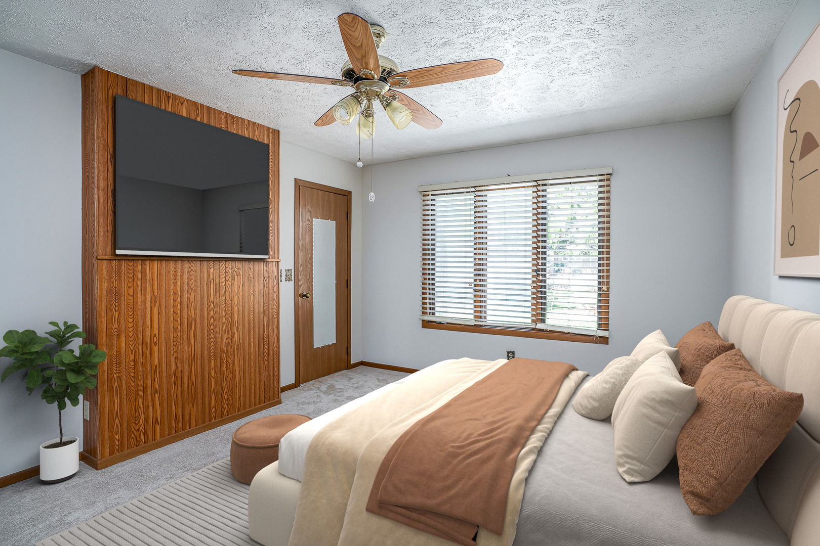 4231 26th Avenue Moline, IL 61265 - Photo 11 of 18 a bedroom with a bed and a potted plant