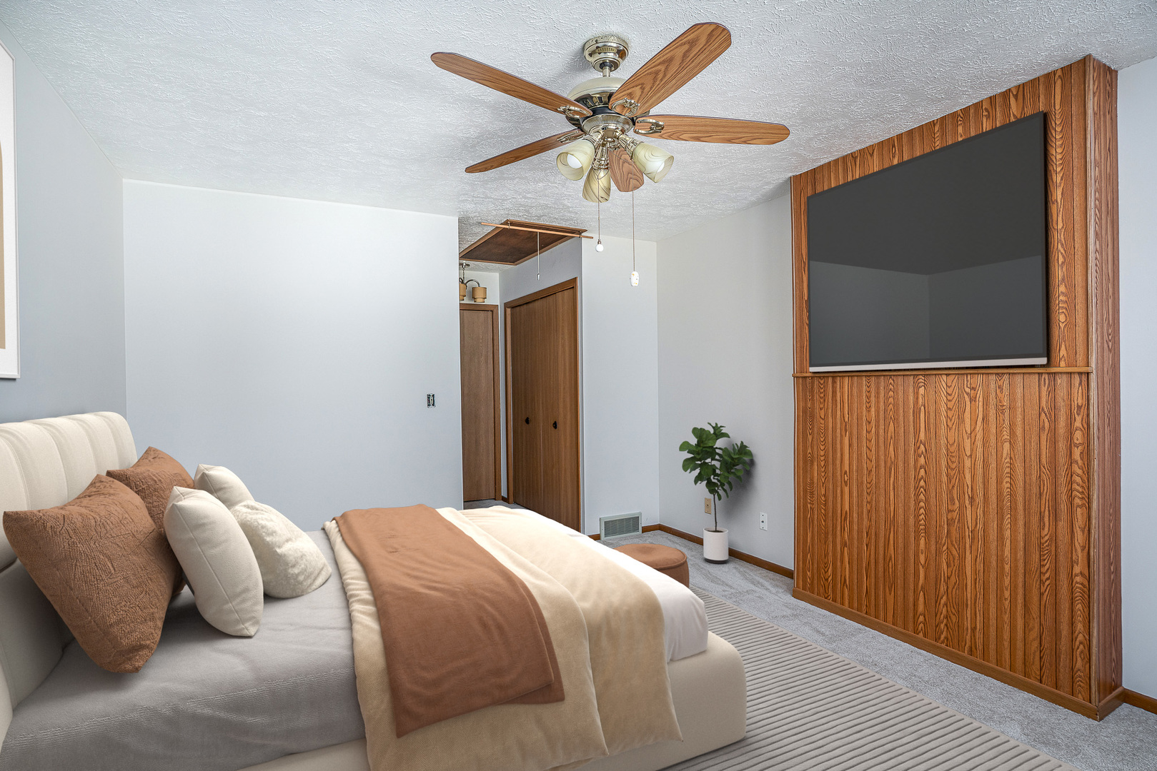 4231 26th Avenue Moline, IL 61265 - Photo 12 of 18 a bedroom with a bed and a chandelier