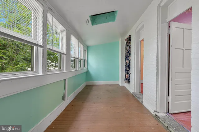 a view of an entryway with a window