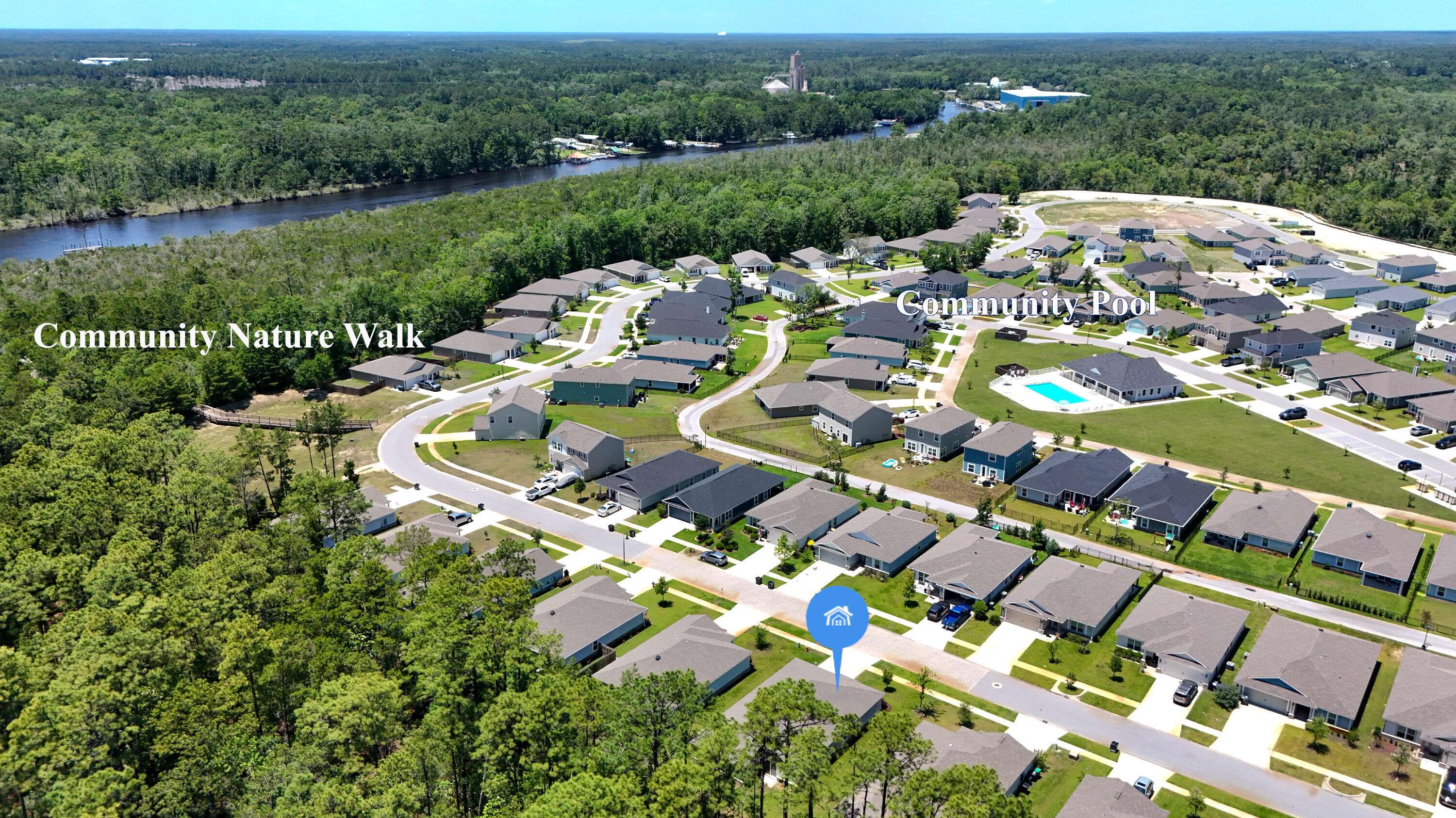 720 Riverwalk Circle Freeport, FL 32439 - Photo 4 of 50 an aerial view of a houses with a lake view