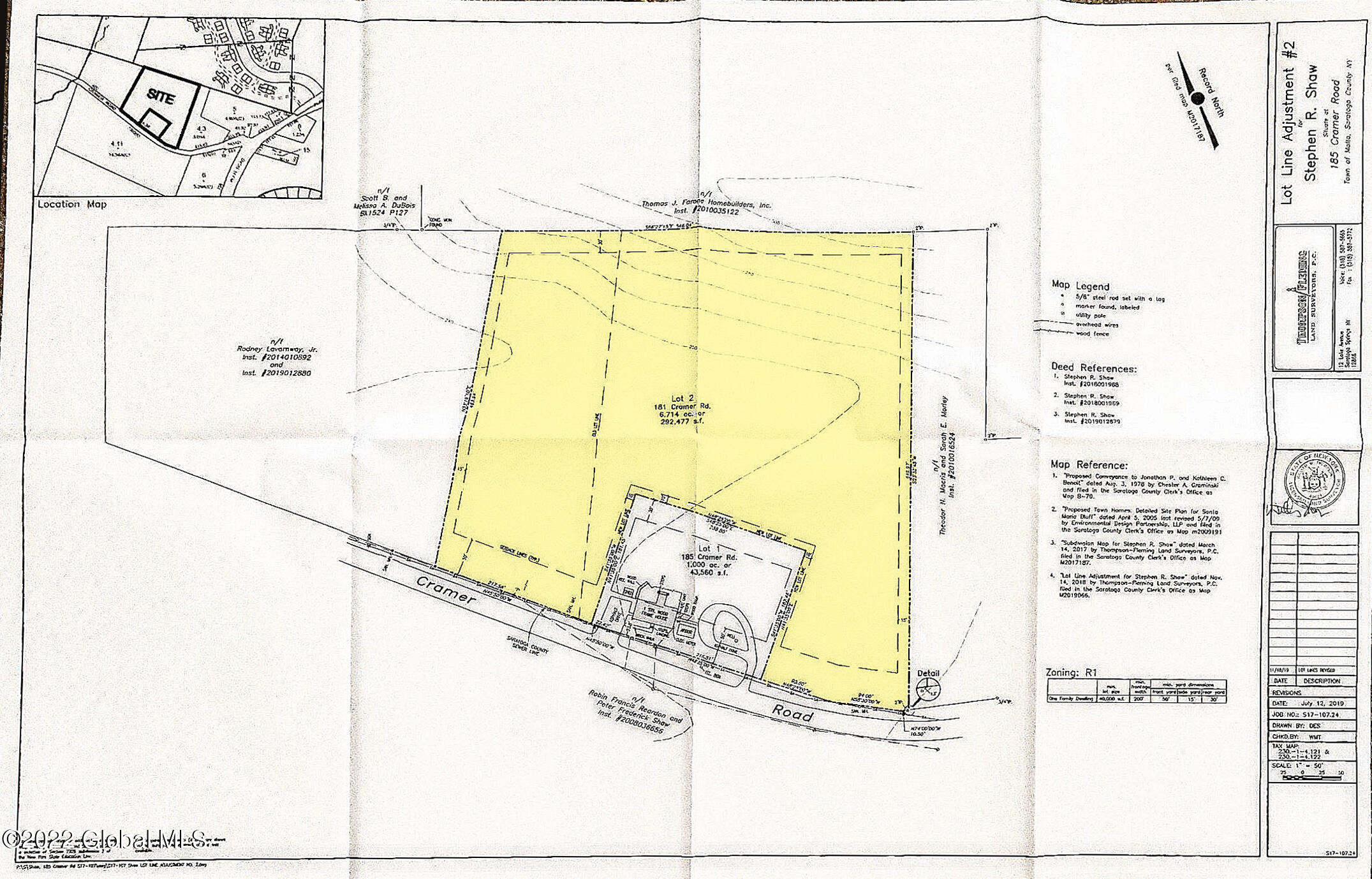 181 Cramer Road Malta, NY 12020 - Photo 2 of 2 Shaw #2 lot line 06-May-2022 updatedyell