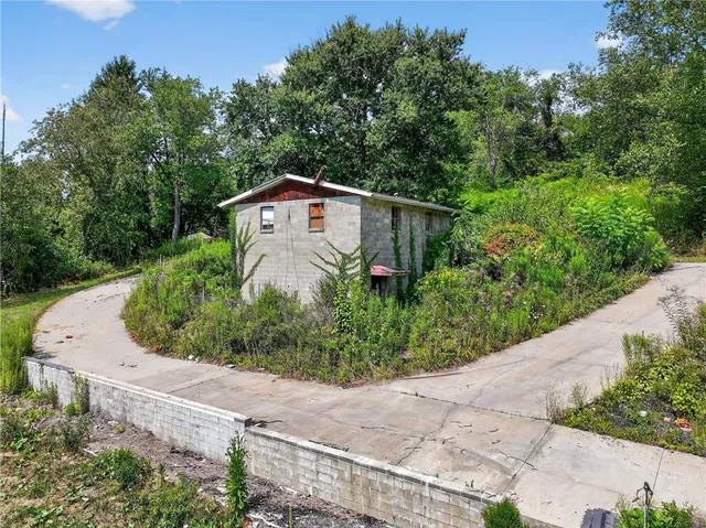 a view of a back yard with green space