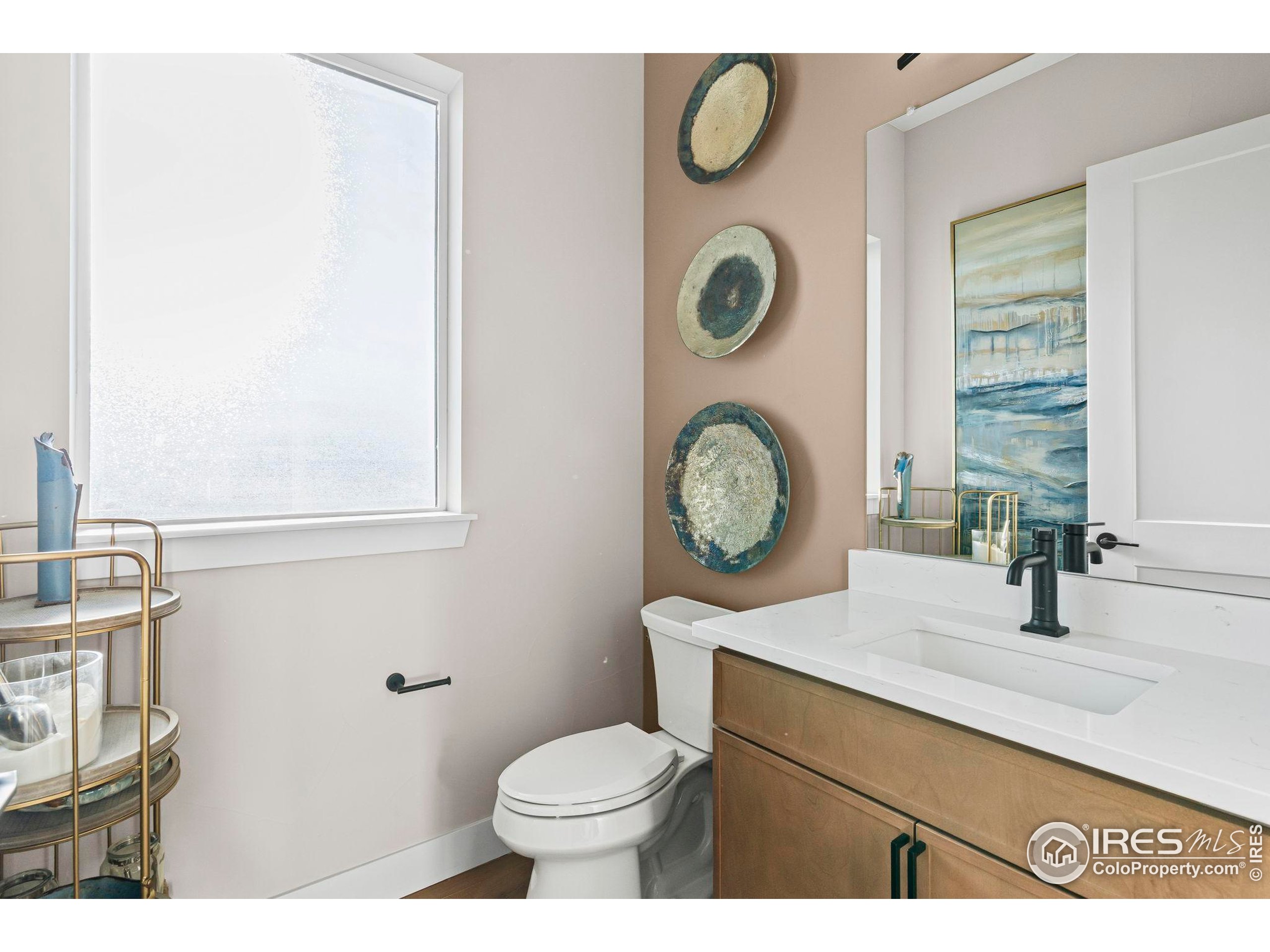 3016 Windward Way Fort Collins, CO 80524 - Photo 21 of 49 a bathroom with a toilet a sink and a mirror