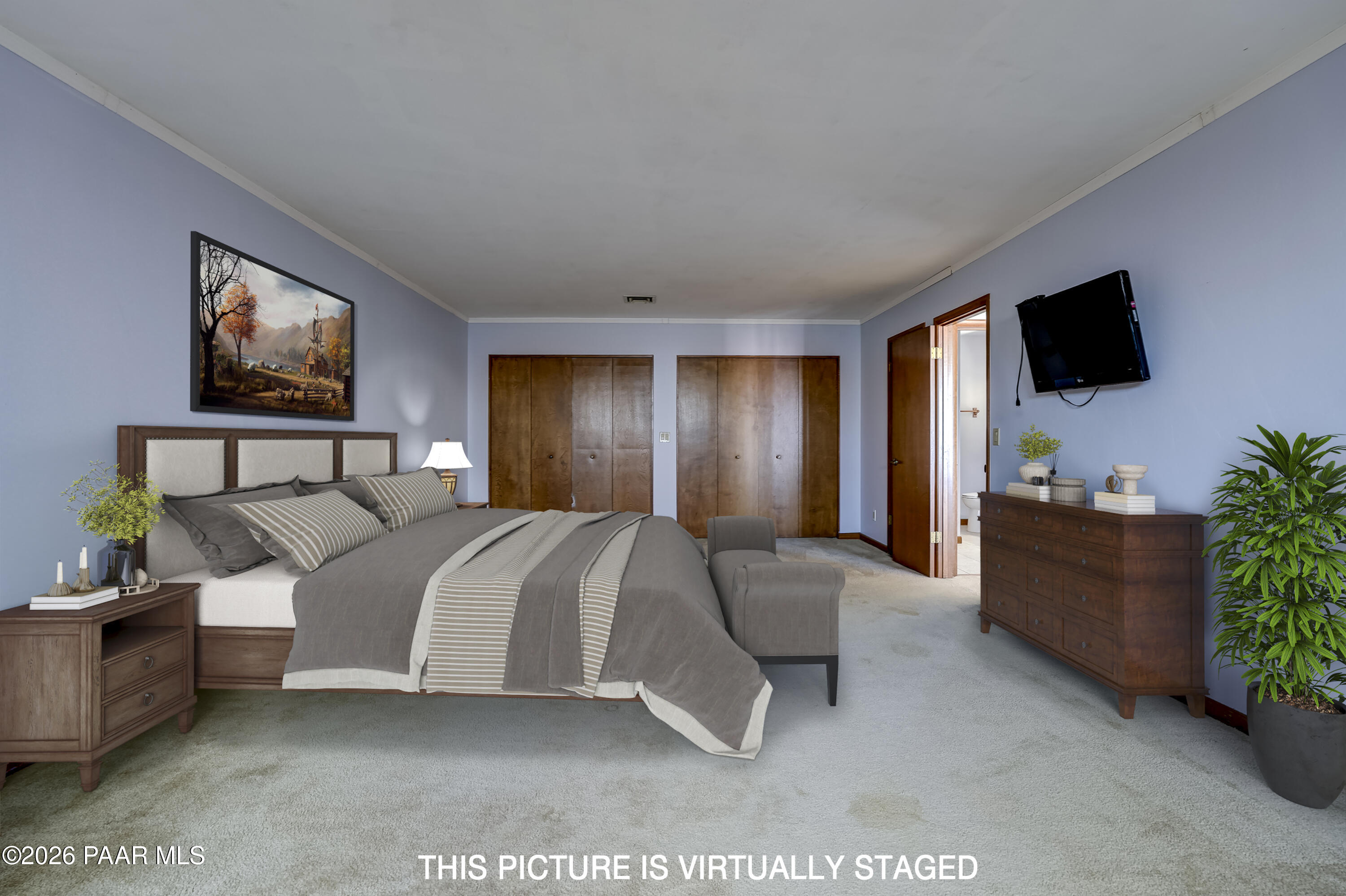 2480 Ridge Road Prescott, AZ 86301 - Photo 31 of 66 a bedroom with a bed and a flat screen television