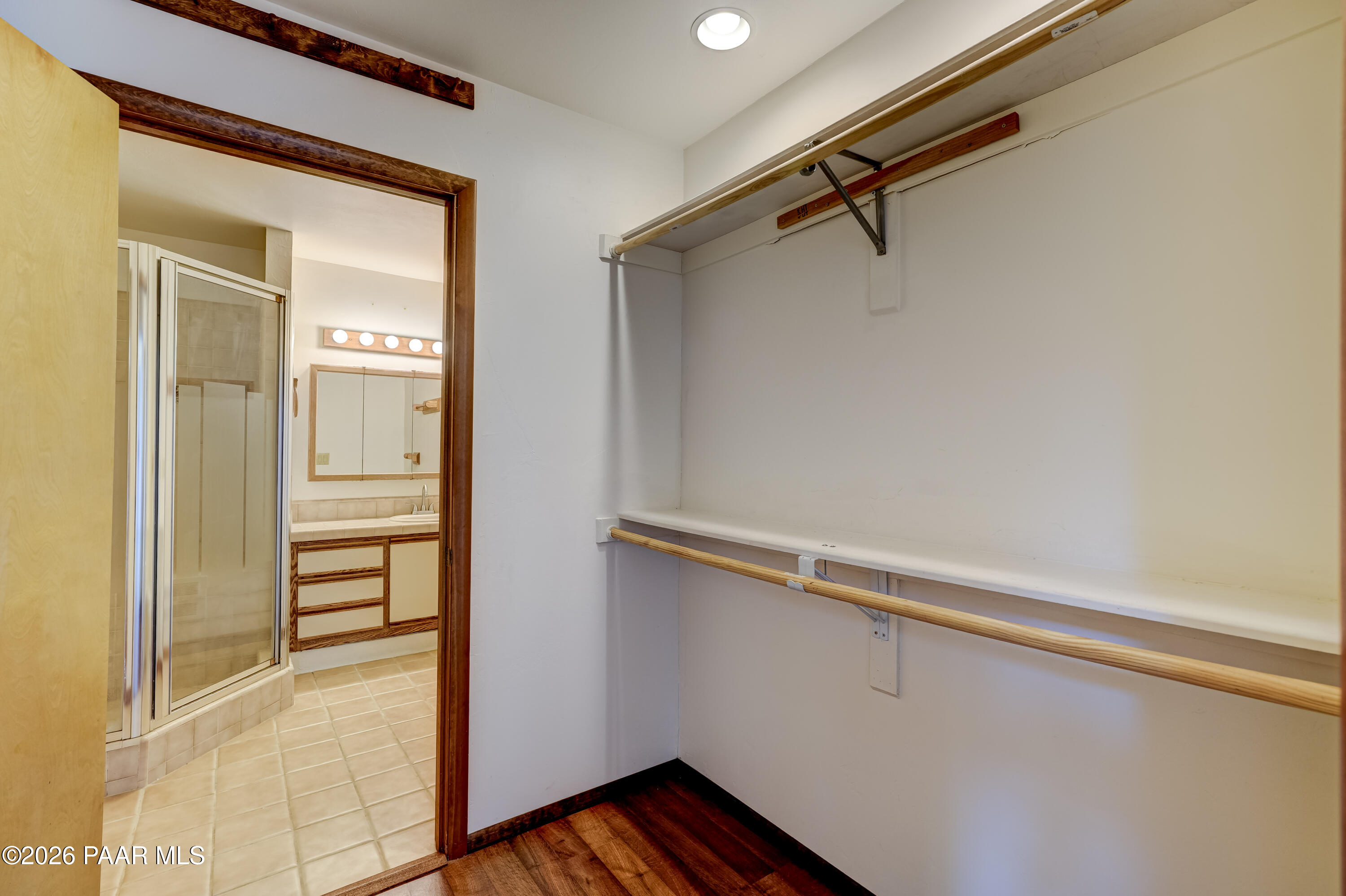 2480 Ridge Road Prescott, AZ 86301 - Photo 37 of 66 a view of walk in closet with empty racks