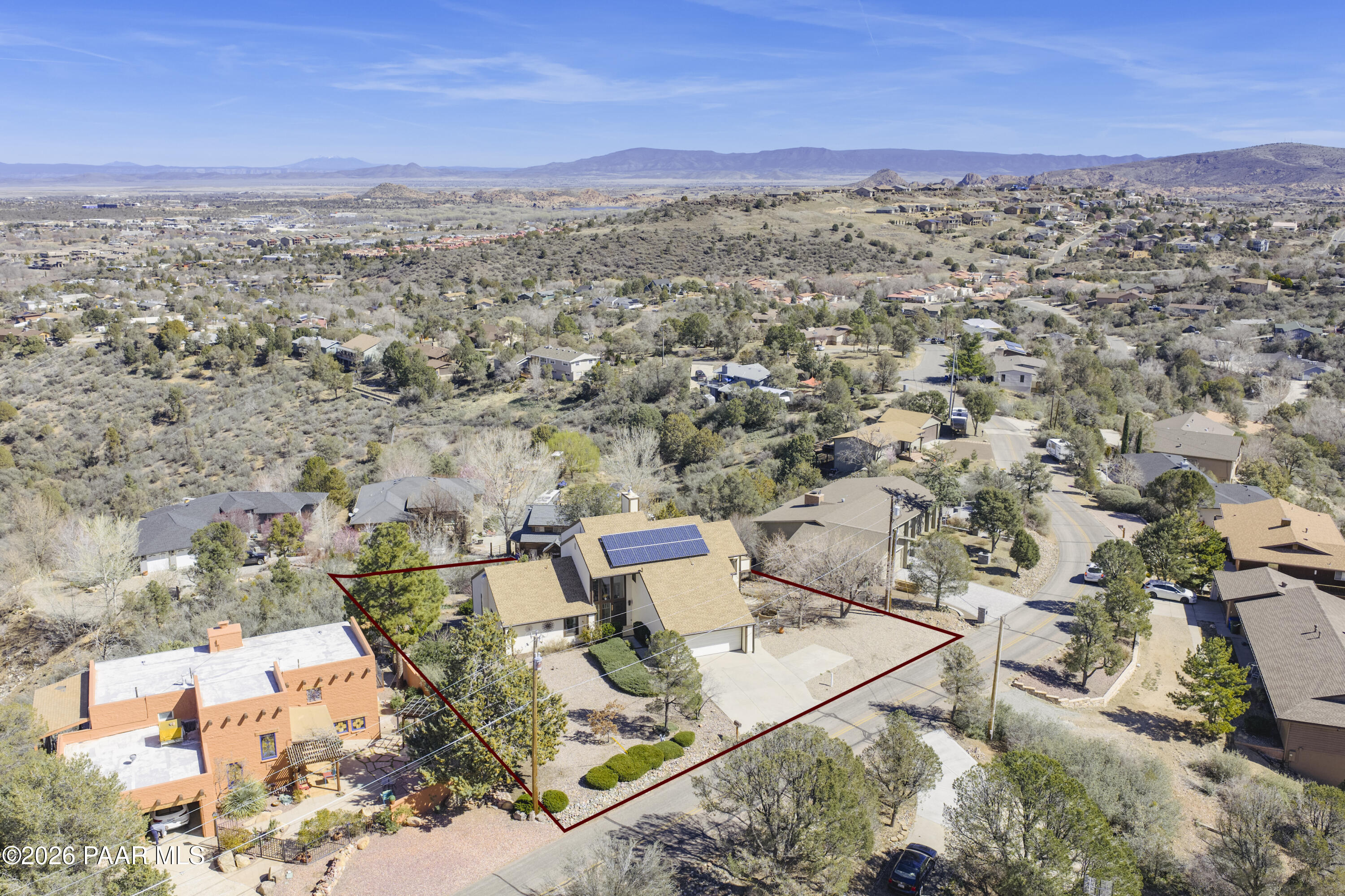 2480 Ridge Road Prescott, AZ 86301 - Photo 61 of 66 an aerial view of a city with lots of residential buildings