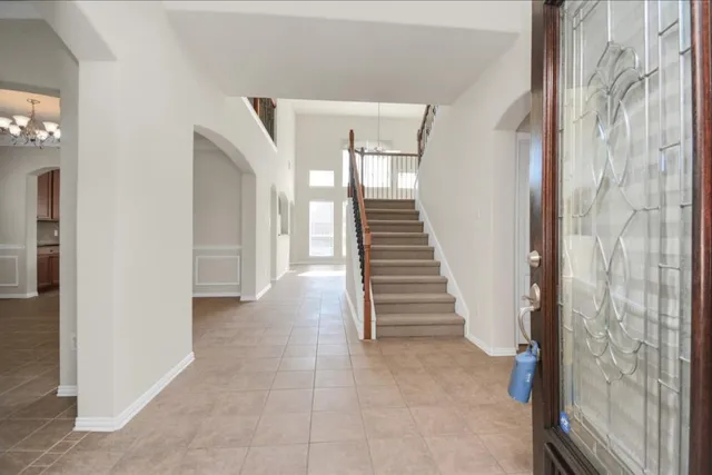 a view of an entryway with staircase