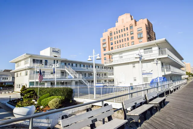 a view of a building from a balcony