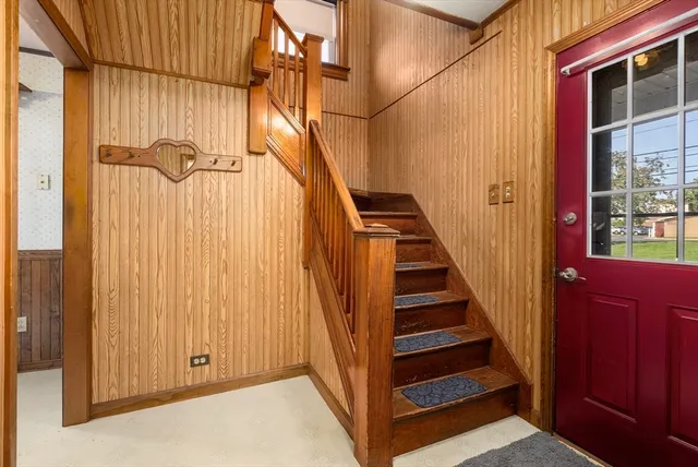 a view of an entryway with staircase