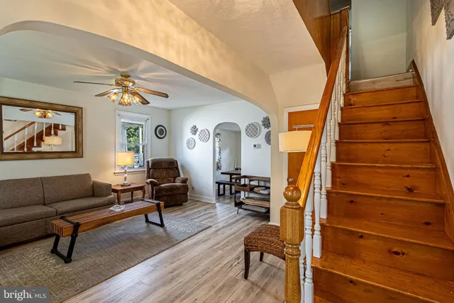 a living room with furniture
