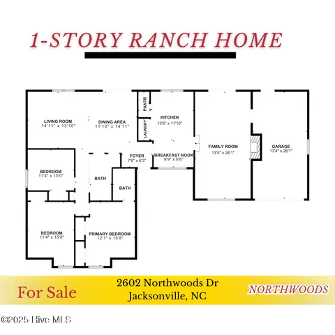 $289,000 | 2602 Northwoods Drive, Jacksonville, NC 28540