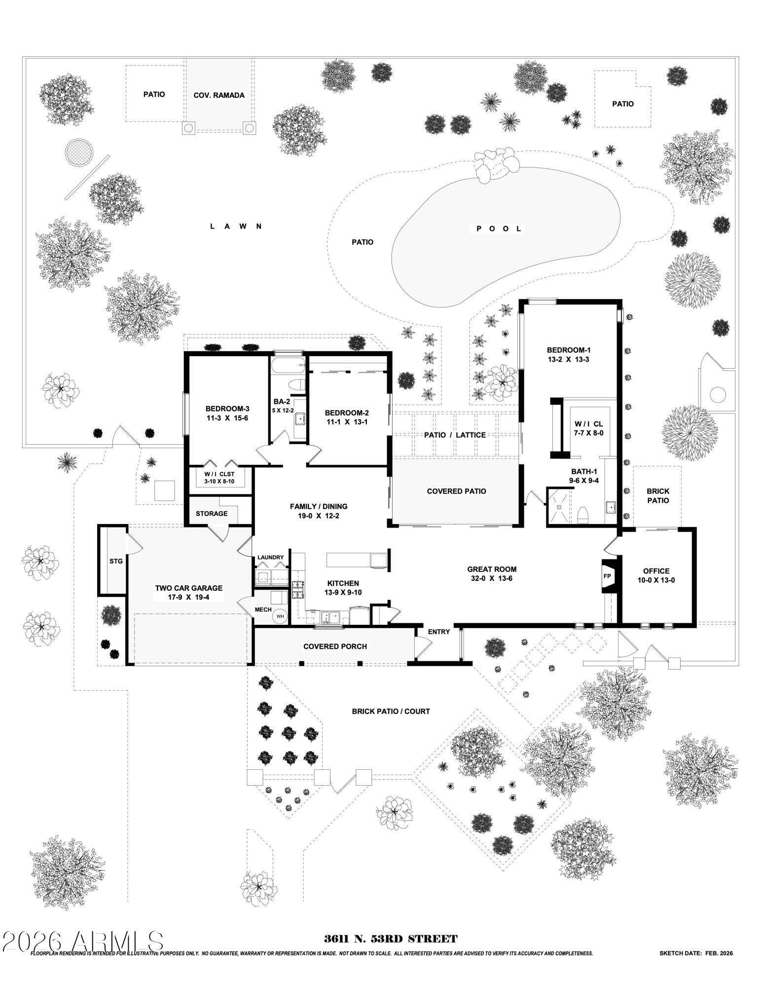 3611 North 53rd Street Phoenix, AZ 85018 - Photo 43 of 43 Interior Floorplan