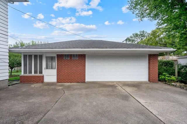 front view of a house with a garage