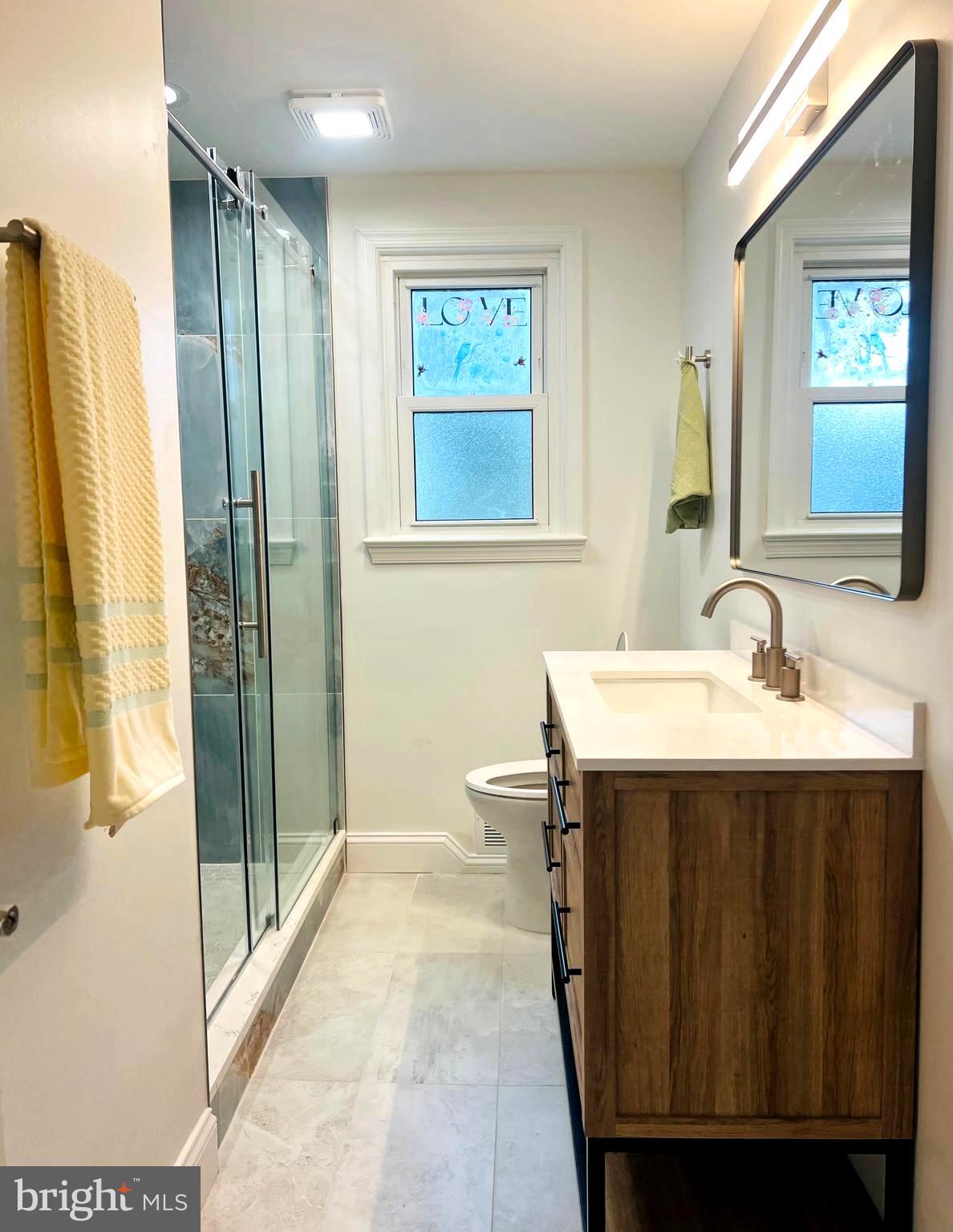 8802 2nd Avenue Silver Spring, MD 20910 - Photo 16 of 60 a bathroom with a sink a toilet and shower